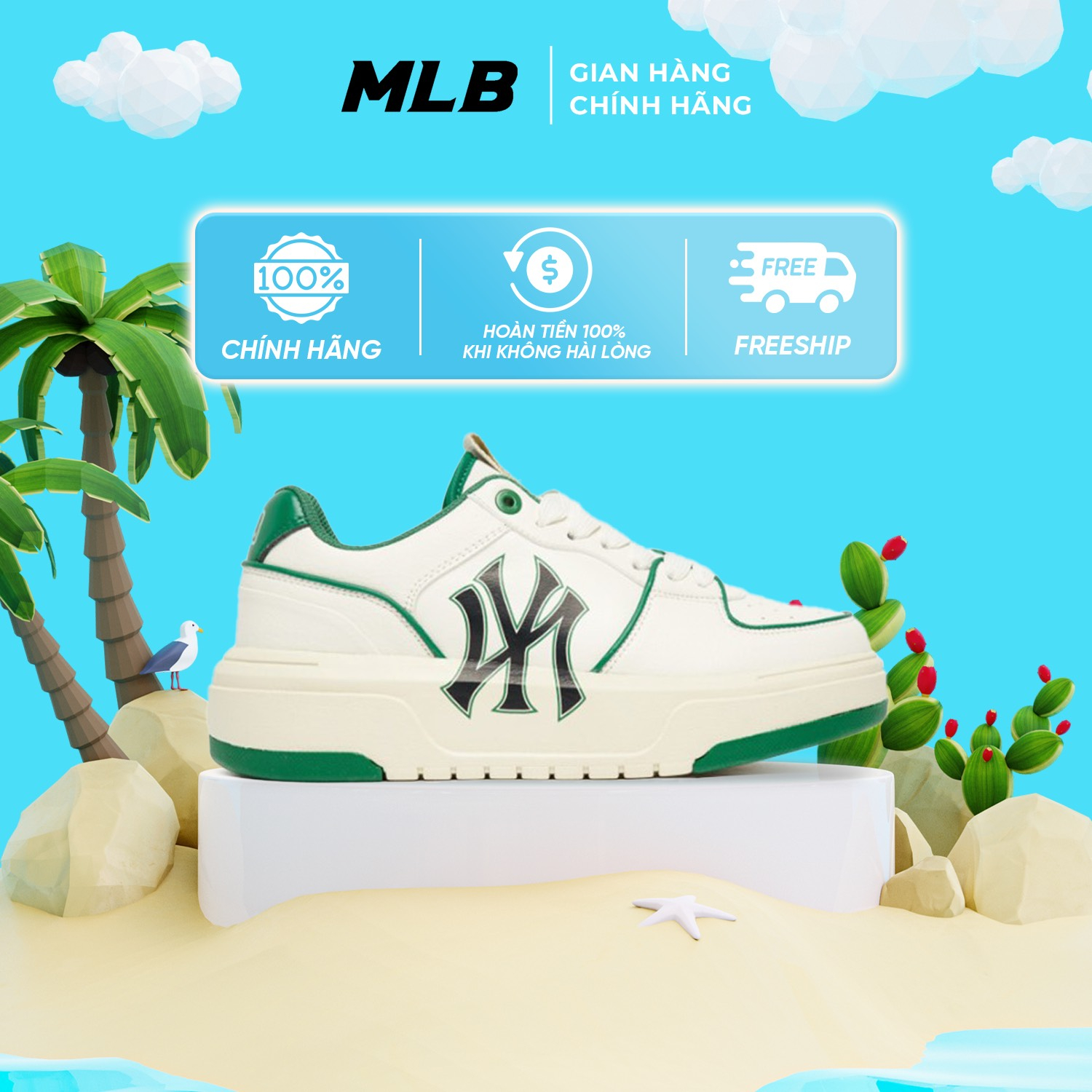 Giày MLB Chunky Liner Màu Xanh Chính Hãng (CXL)
