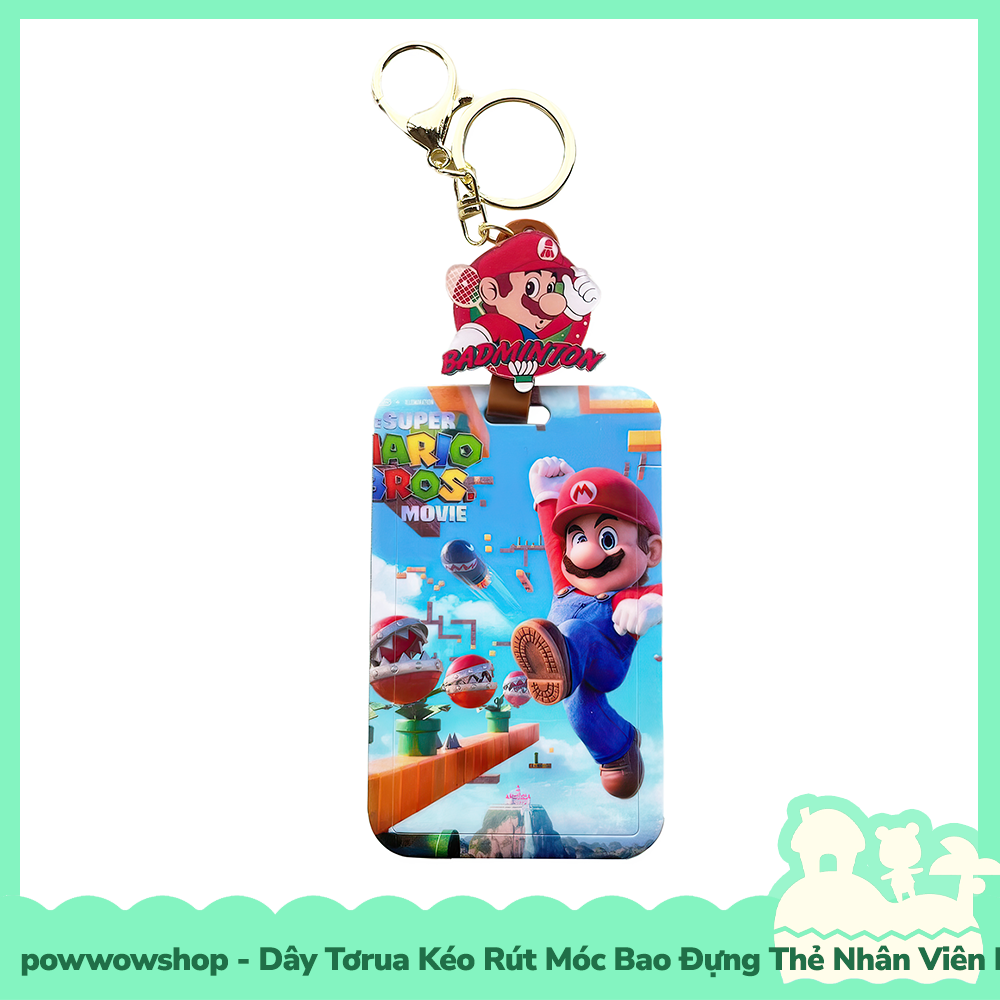 [Sẵn VN - Hỏa Tốc] Dây Tơrua Kéo Rút Móc Bao Đựng Thẻ Nhân Viên Nhựa ABS Phong Cách Nhân Vật Game Mario &amp; Luigi Holiday