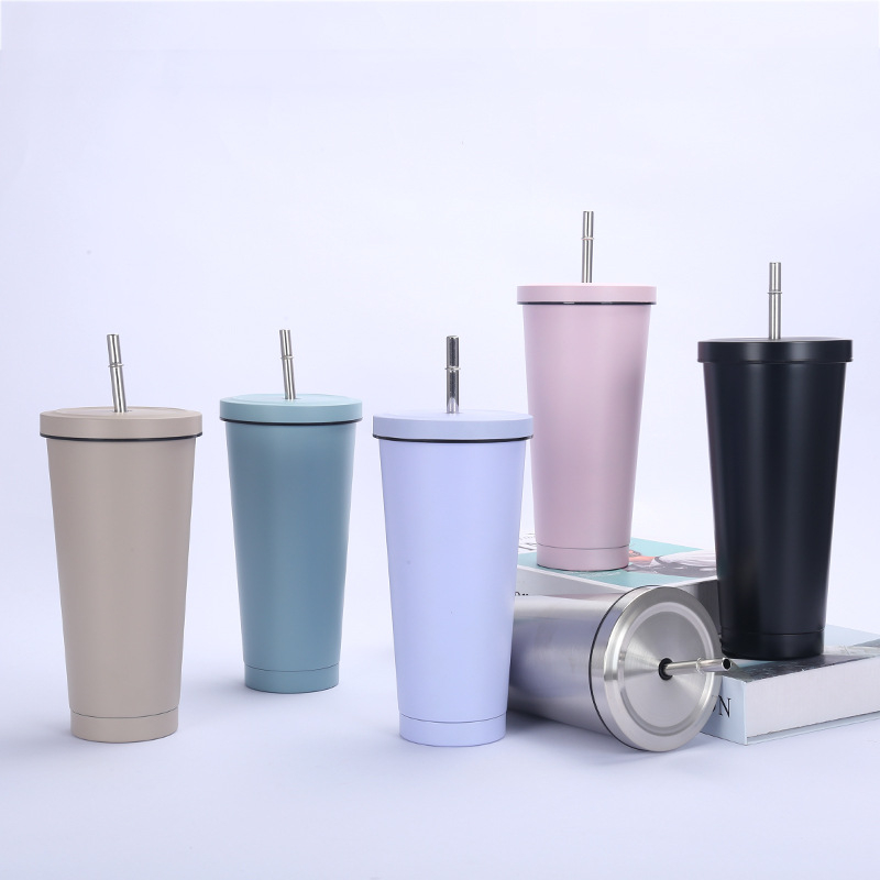 Ly giữ nhiệt trơn dung tích 750ml kèm ống hút siêu tiện lọi