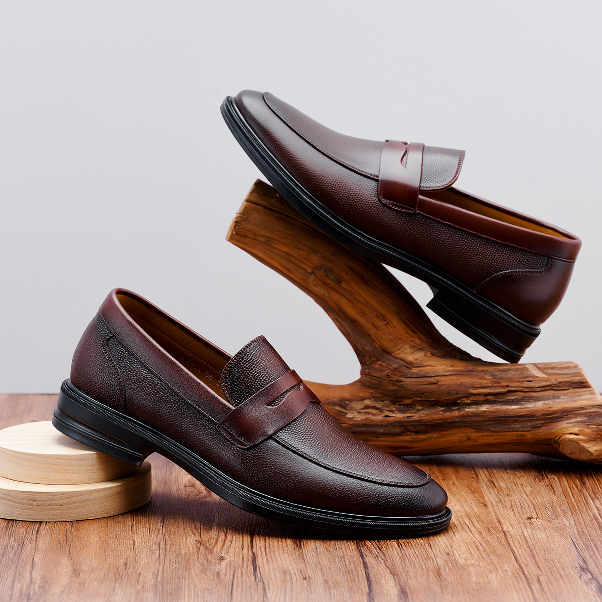 Giày da nam LEXSHOES giày da bò LS06 cao cấp bảo hành 2 năm