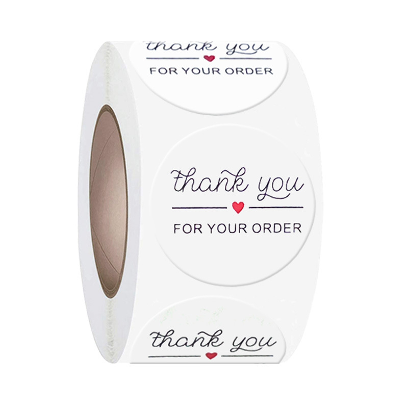 Nhãn dán Sticker cảm ơn dành cho shop bán hàng, size 2.5cm, 3.8cm ( 20-500 miếng)