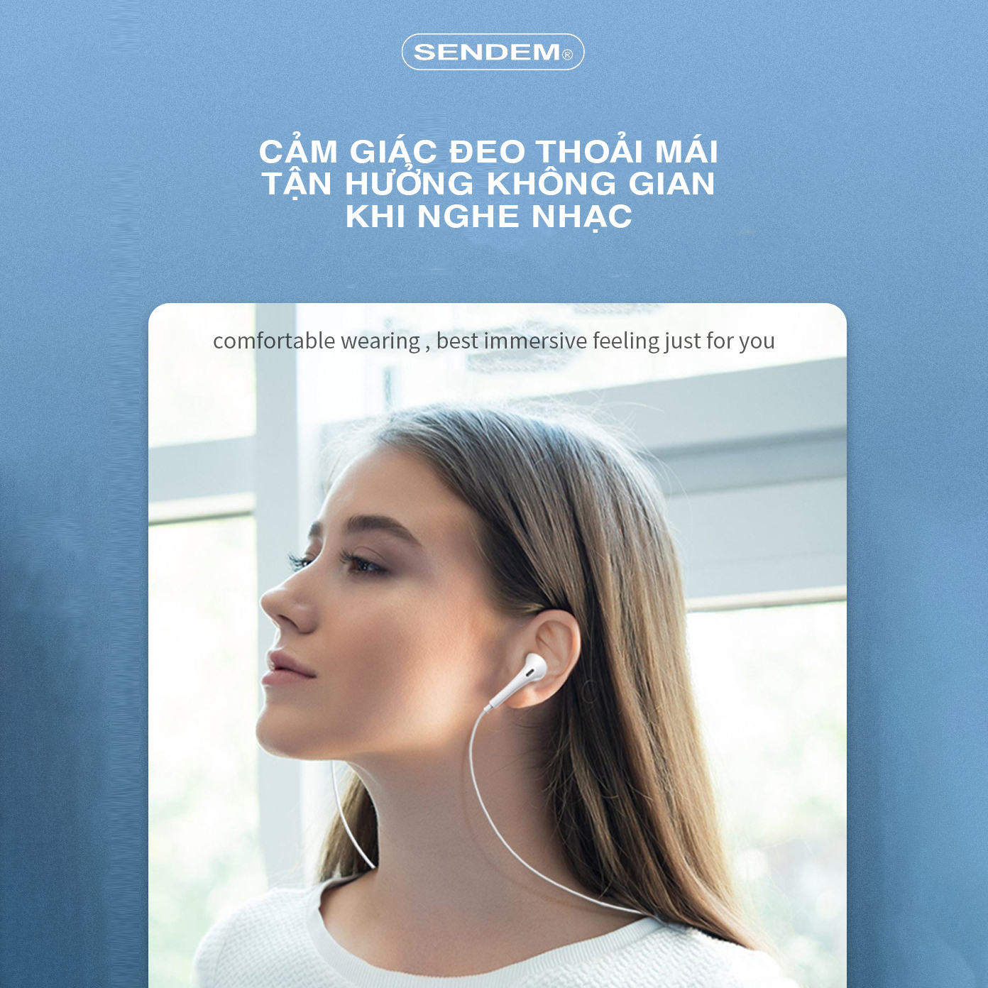 Tai Nghe Cửa Sổ Bluetooth G33P Sendem Chân Dẹt Phù Hợp Cho Máy 7 Đến 14promax  Có Núm Cao Su Chống Ồn G33P