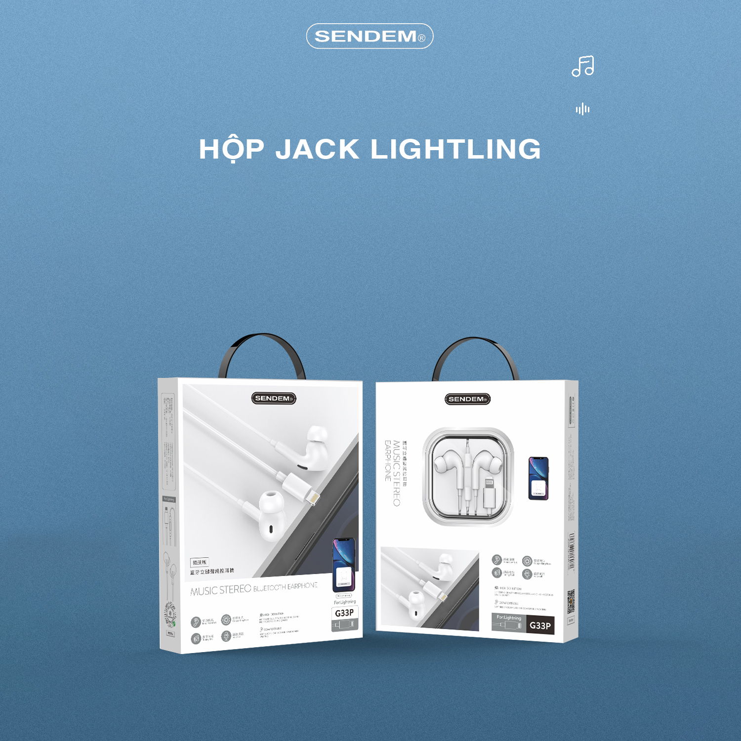 Tai Nghe Cửa Sổ Bluetooth G33P Sendem Chân Dẹt Phù Hợp Cho Máy 7 Đến 14promax  Có Núm Cao Su Chống Ồn G33P