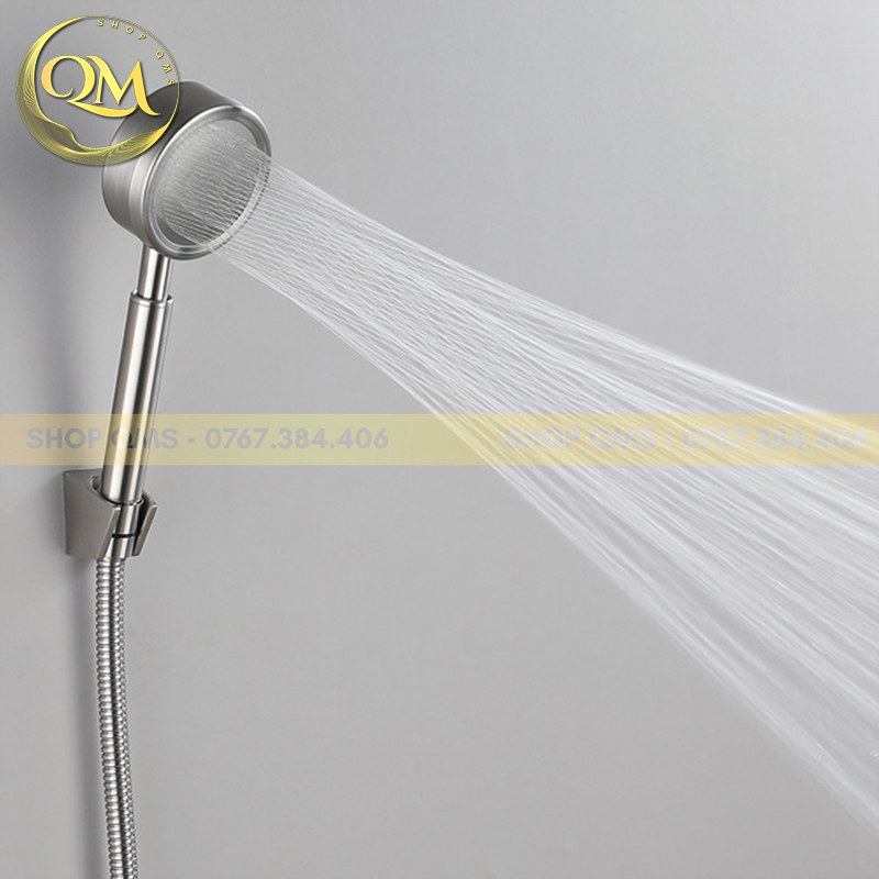 Tay sen tăng áp, vòi hoa sen tăng áp Inox Tròn Dày SUS 304 cao cấp Phun Tia Nước Hình Tháp có lọc bông lọc cặn bẩn