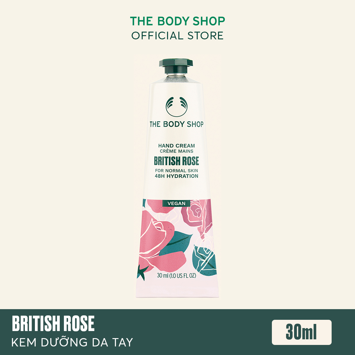 Kem dưỡng da tay The Body Shop British Rose Petal-Soft Hand Cream 30ml