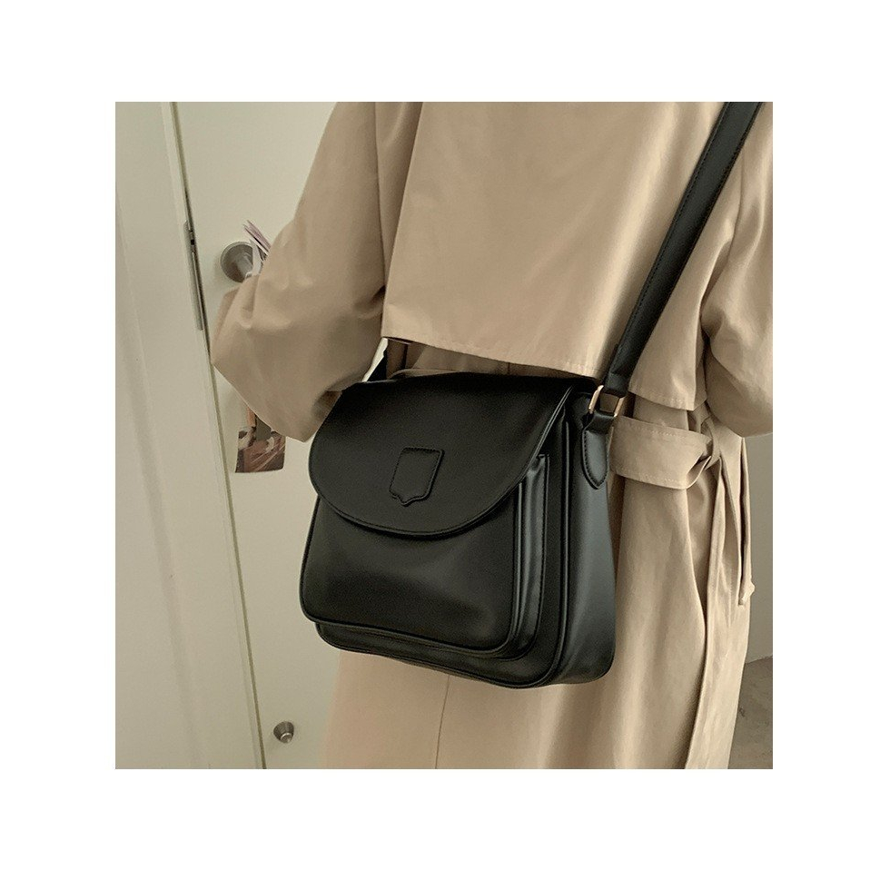 Túi Xách Nữ Đeo Vai Dáng Vuông Da Trơn Phong Cách Retro Nhẹ Nhàng Thanh Lịch Thời Trang