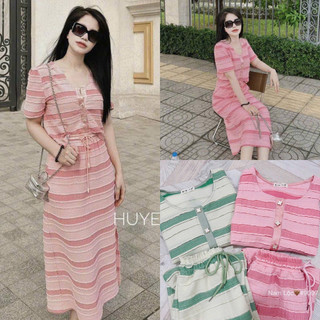 Set áo croptop kèm chân váy midi