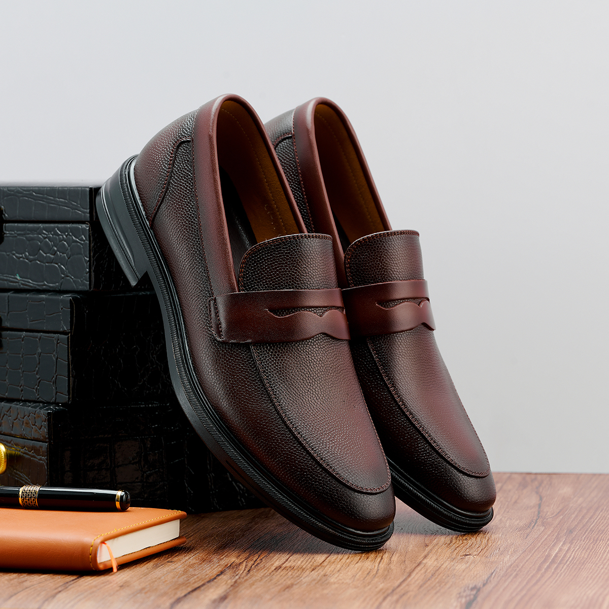 Giày da nam LEXSHOES giày da bò LS06 cao cấp bảo hành 2 năm