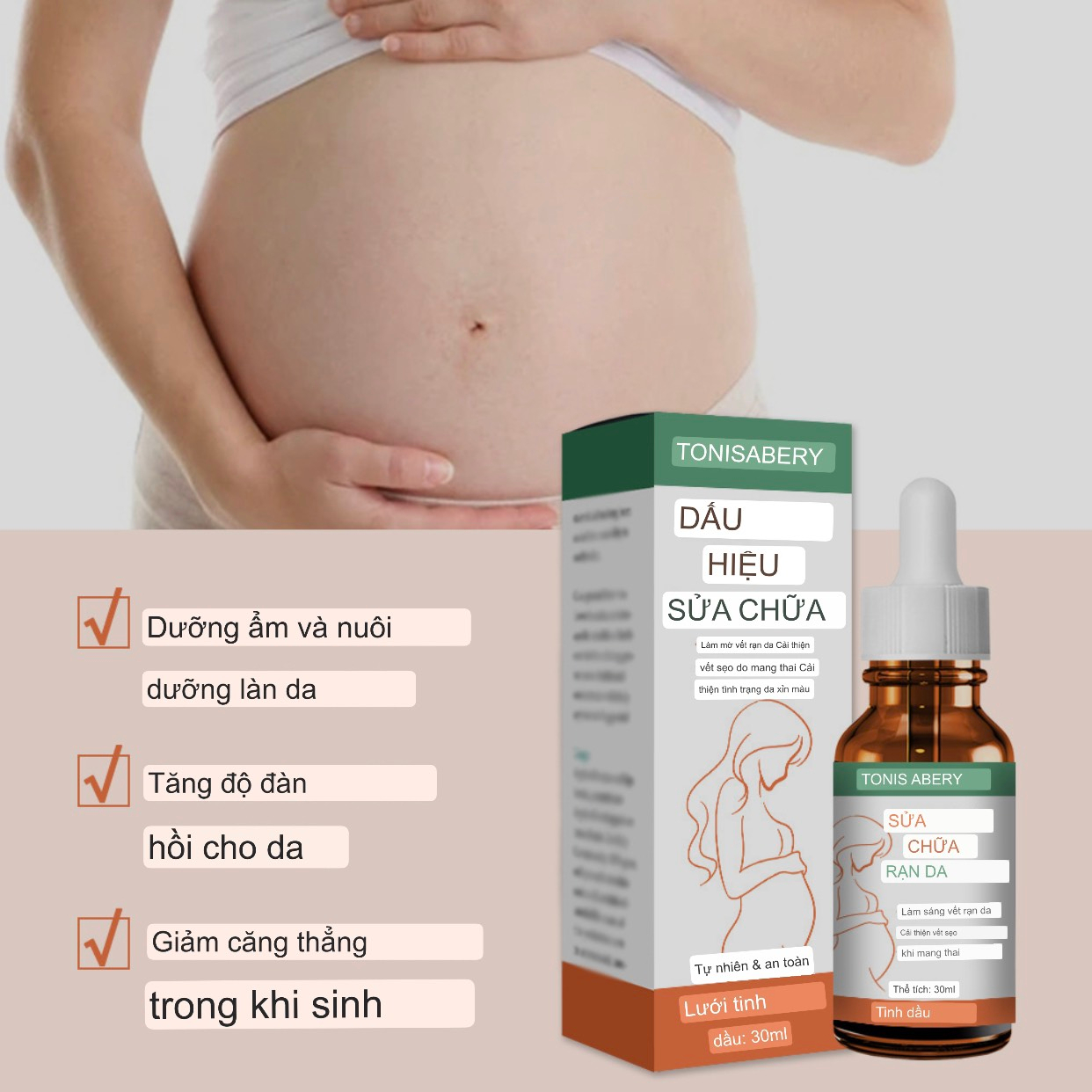 Tinh dầu chống rạn da bà bầu hết rạn da mờ sẹo hết thâm da trong quá trình mang thai và sau sinh