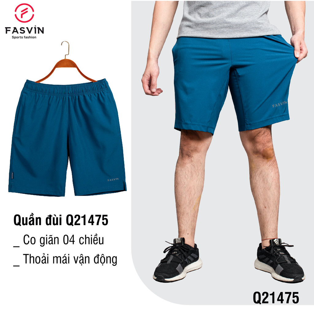Quần Đùi Nam FASVIN Q475.1.SG Vải Dù Gió Co Giãn Nhẹ Mát Tiện Dụng Thể Thao Hay Mặc Nhà