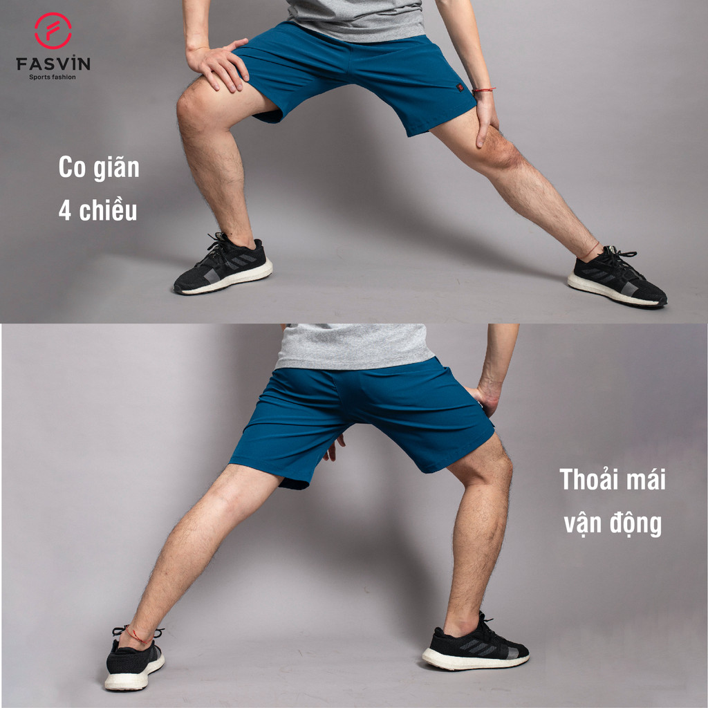 Quần Đùi Nam FASVIN Q475.1.SG Vải Dù Gió Co Giãn Nhẹ Mát Tiện Dụng Thể Thao Hay Mặc Nhà