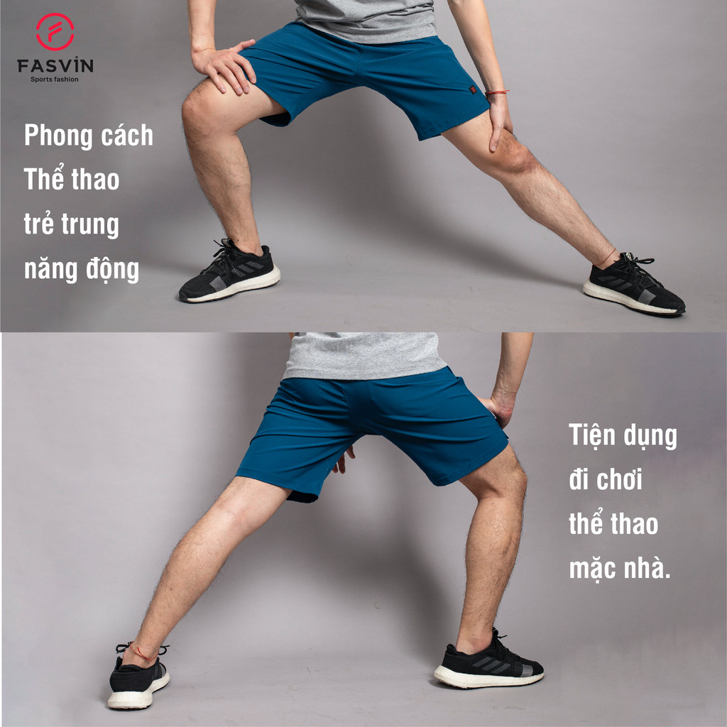 Quần Đùi Nam FASVIN Q475.1.SG Vải Dù Gió Co Giãn Nhẹ Mát Tiện Dụng Thể Thao Hay Mặc Nhà