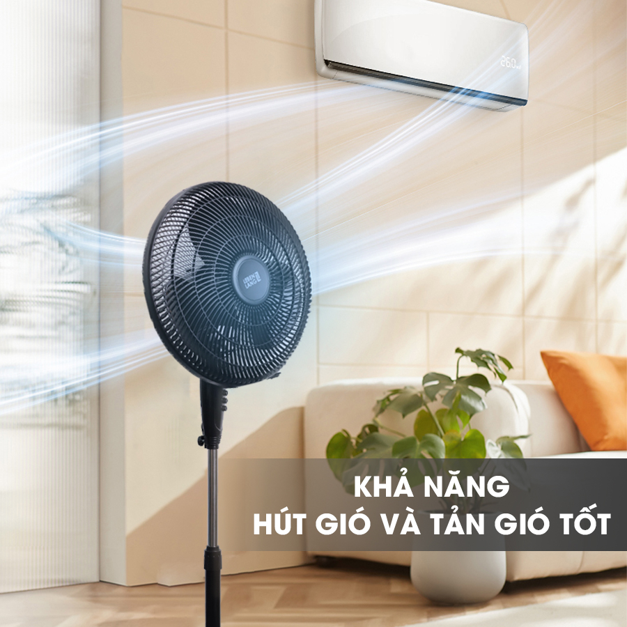 Quạt điện, quạt cây LEBENLANG LBL1862 chính hãng Đức, công suất 45W, bảo hành 2 năm - hàng chính hãng