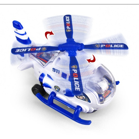 Máy bay trực thăng cảnh sát có nhạc và đèn cho bé