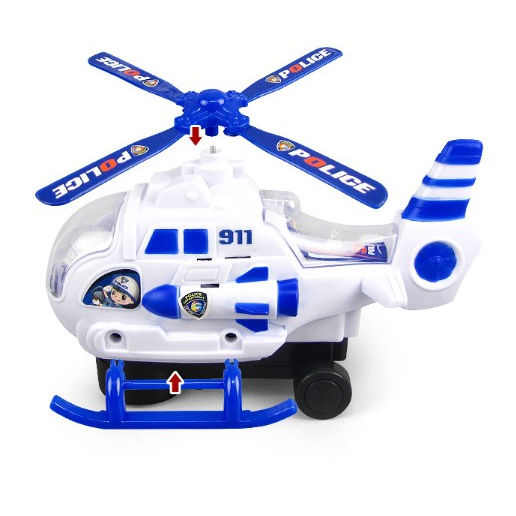 Máy bay trực thăng cảnh sát có nhạc và đèn cho bé