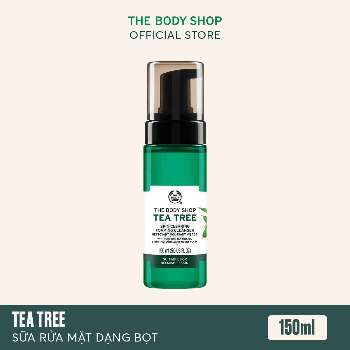Sữa rửa mặt The Body Shop Tea Tree SKin Clearing Foaming Cleanser 150ml