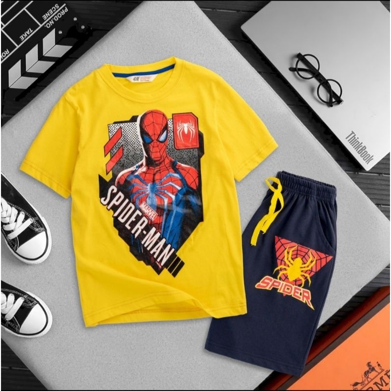 Bộ đùi bé trai cotton xuất dư HM size đại 20-50kg chất mỏng mát