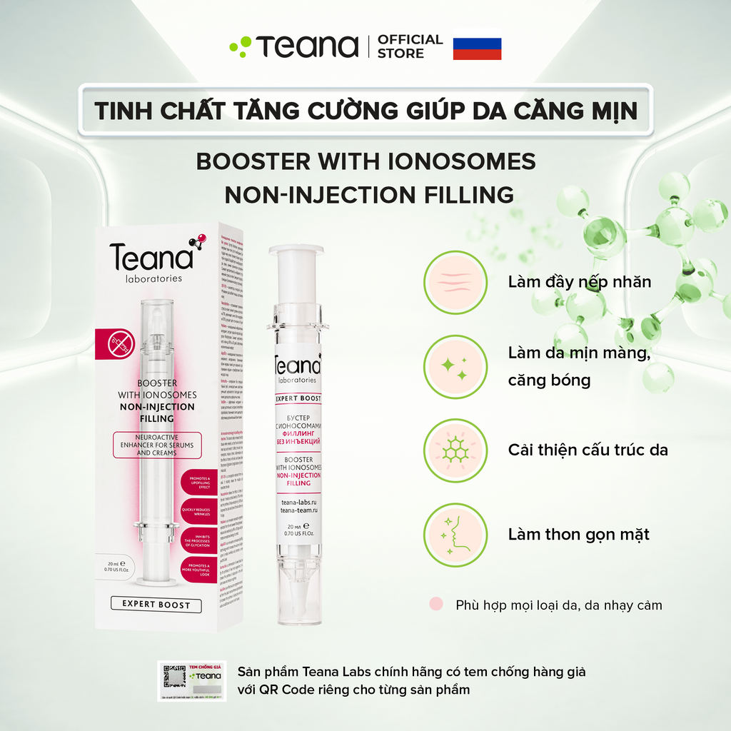 Tinh chất tăng cường Teana Booster With Ionosomes Non-injection Filling giúp da căng mịn 20ml