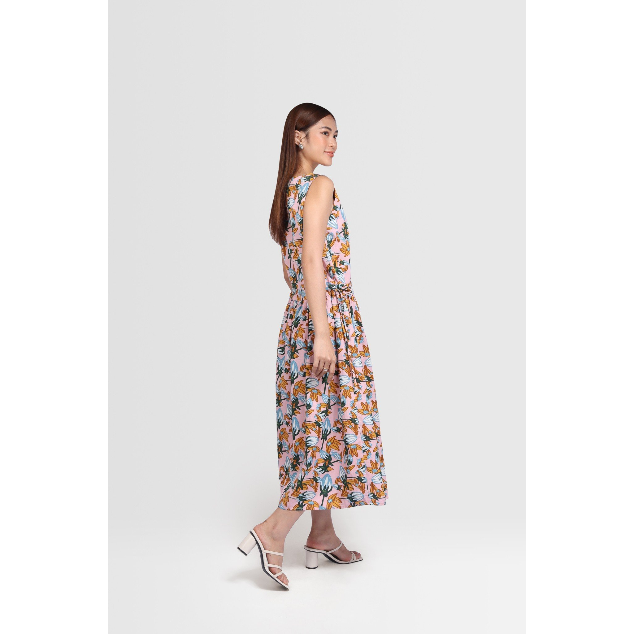 Đầm Maxi Hoa E.studio Rút Eo Hai Bên