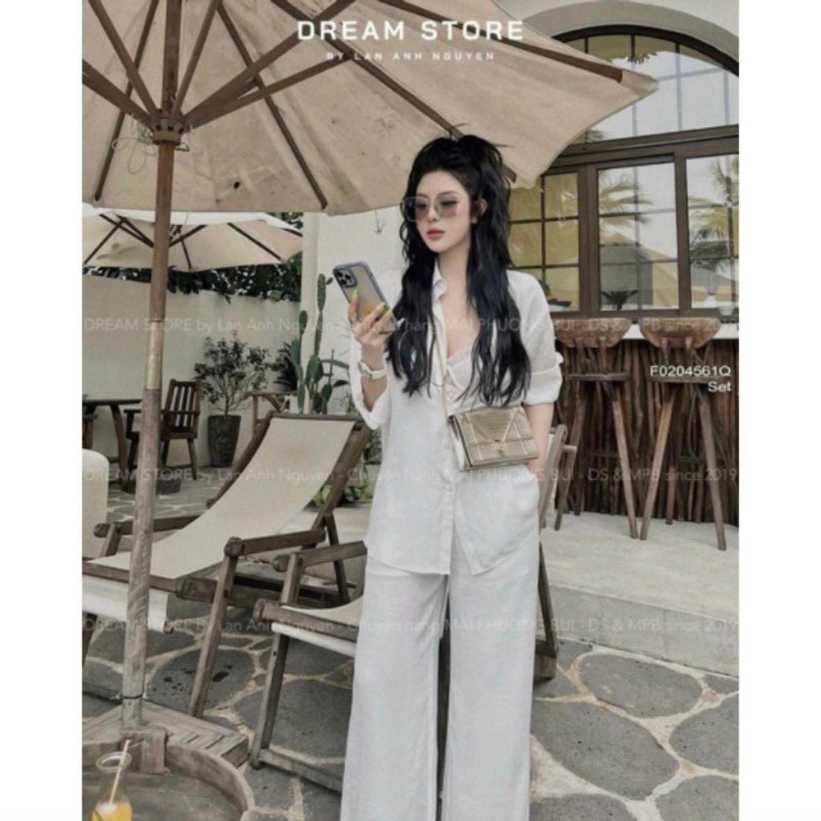 Sét Aó Sơ Mi Kèm Quần Dài Trơn Chất Đũi Mát Hè 2023 CC0062