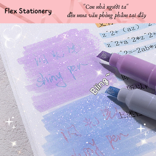 HÀNG XỊN SET 4 BÚT HIGHLIGHT SHINY, BÚT NHŨ KIM TUYẾN LẤP LÁNH MÀU VINTAGE, BÚT VẼ