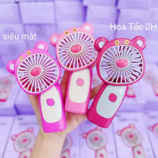 Quạt cầm tay mini hình gấu dâu siêu mát
