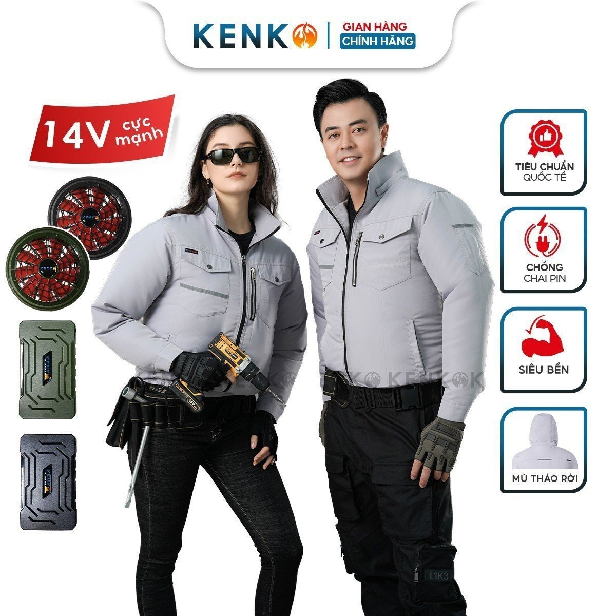 Áo điều hòa 𝐊𝐞𝐧𝐤𝐨 𝐏𝐫𝐨 𝐌𝐚𝐱 𝟏𝟒𝐯 𝟐𝟎𝟐𝟑 cực khỏe pin 26.000mah