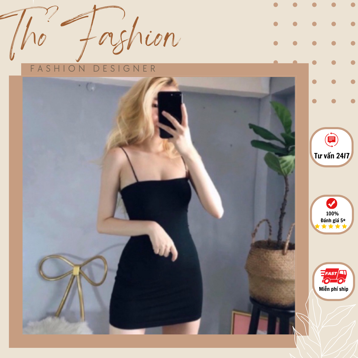 Váy body 2 dây , chất thun Bozip chính phẩm