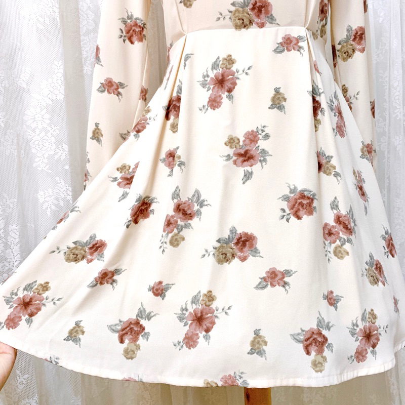 Đầm voan Nhật Colza in hoa hồng vintage 🌹