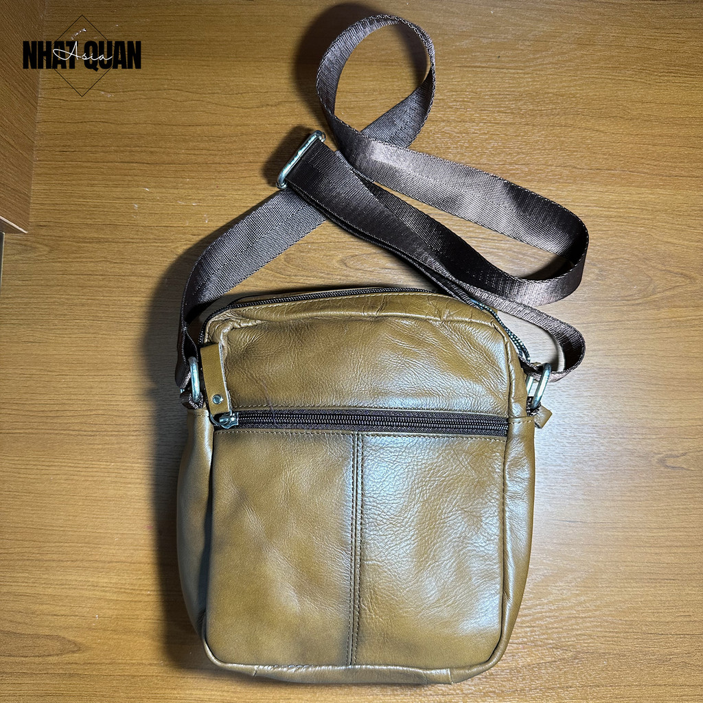 Túi đeo chéo da bò thật 100% mềm mại phong cách cao cấp - Nhật Quân Asia nhatquanasia