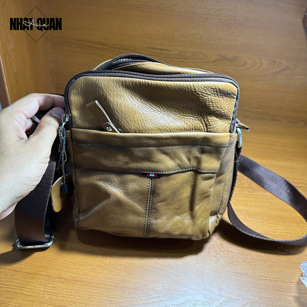 Túi đeo chéo da bò thật 100% mềm mại phong cách cao cấp - Nhật Quân Asia nhatquanasia