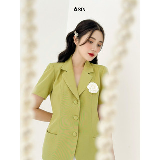 [6SIX closet] Áo NOLY blazer cộc tay cổ V