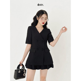 [6SIX closet] Áo MYN blazer đen 2 lớp cổ V