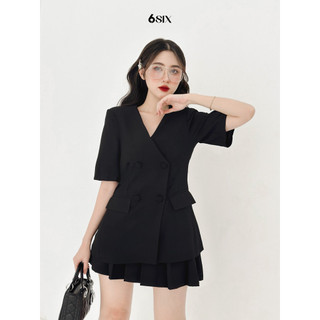 [6SIX closet] Áo MYN blazer đen 2 lớp cổ V