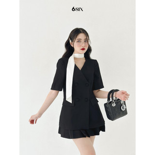 [6SIX closet] Áo MYN blazer đen 2 lớp cổ V