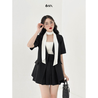 [6SIX closet] Áo MYN blazer đen 2 lớp cổ V