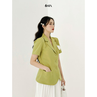 [6SIX closet] Áo NOLY blazer cộc tay cổ V