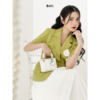 Áo noly blazer cộc tay cổ v