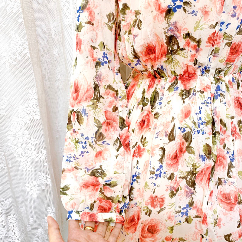 Đầm voan Nhật Fifteen Seventeen in hoa hồng siêu xinh ❤️