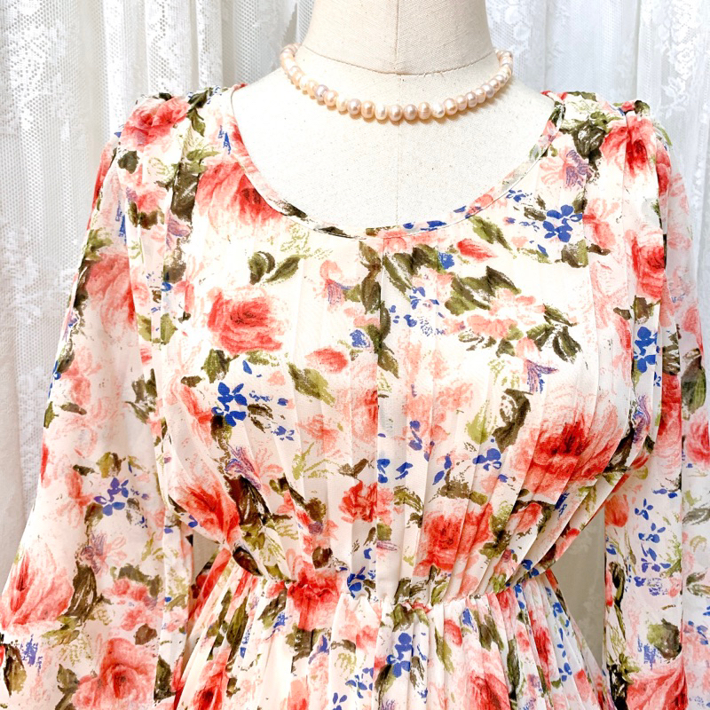 Đầm voan Nhật Fifteen Seventeen in hoa hồng siêu xinh ❤️