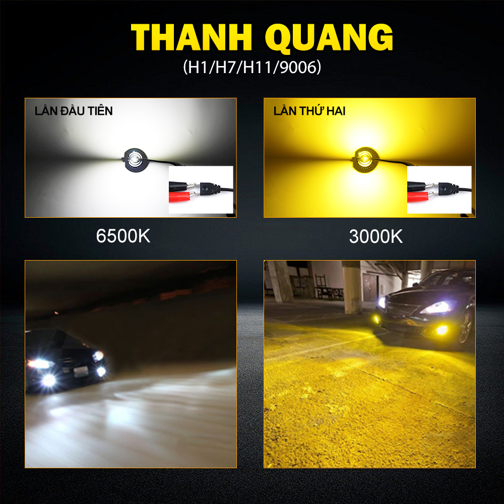 1 Cặp Bóng Đèn Pha LED H4 H7 H11 9006 HB4 3000K 6000K Cho Xe Hơi ​​Đèn LED Phá Sương Mù 12000LM Chuyên Dụng Cho Xe Hơi