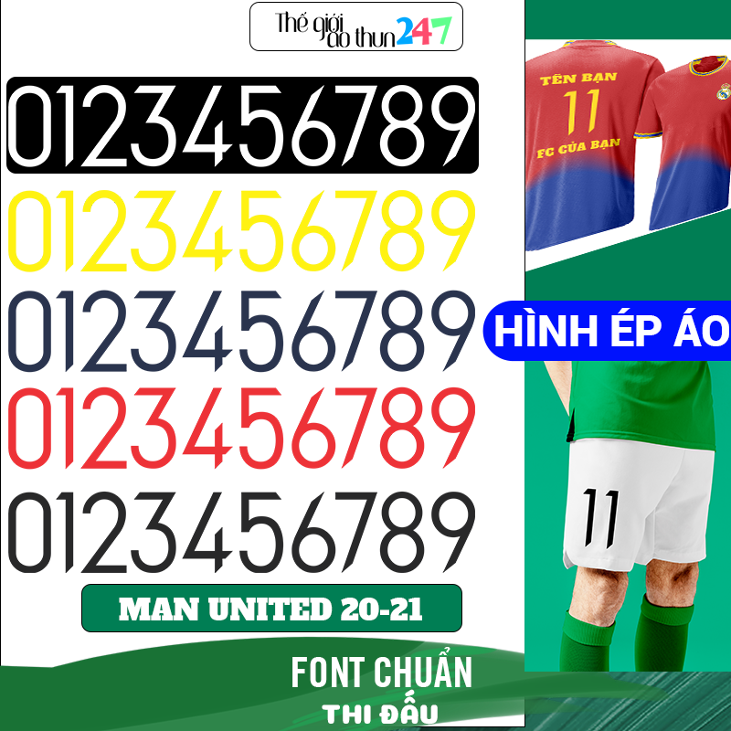 Số áo đấu bóng đá - Man United 20-21