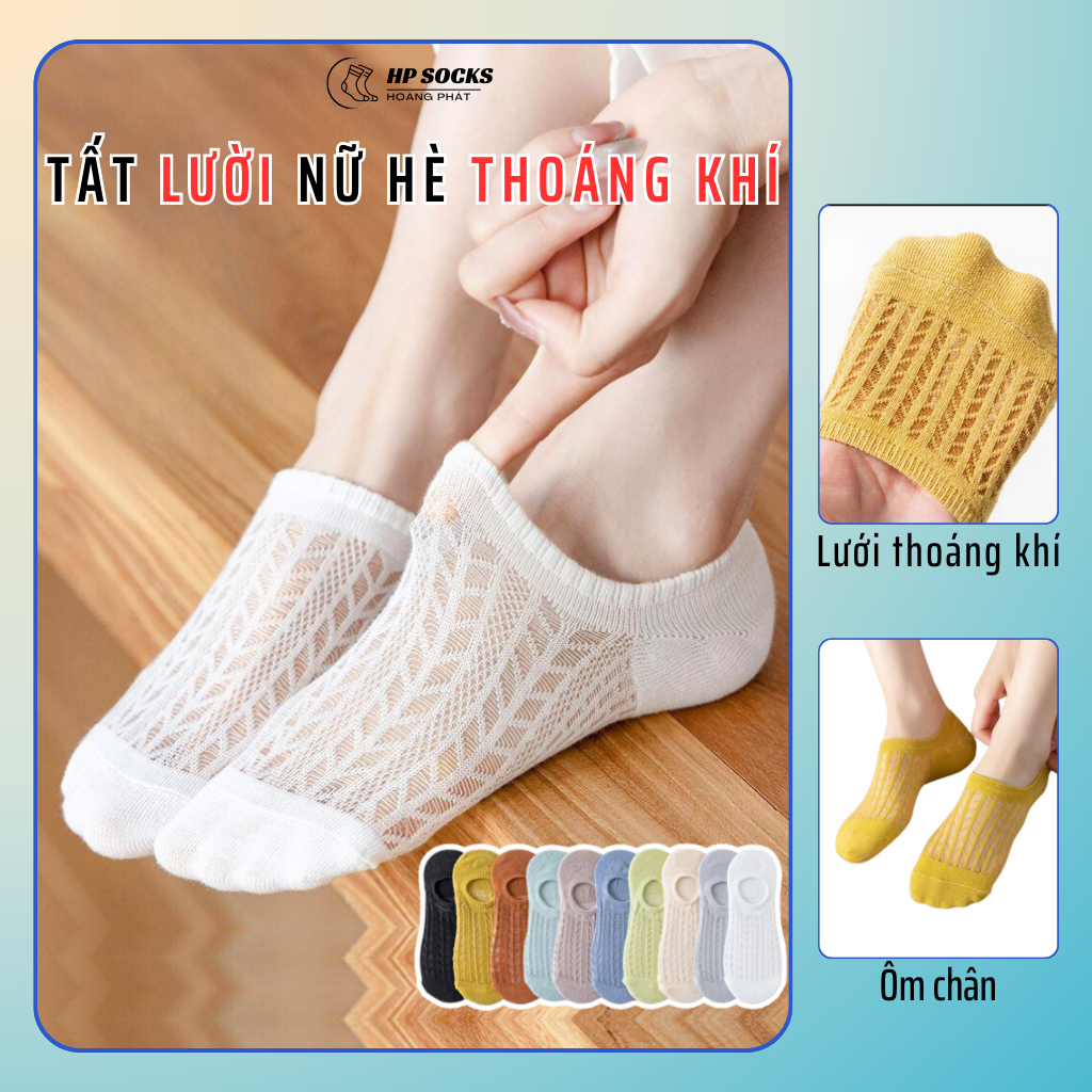Tất Vớ Nữ Hè Cổ Ngắn Nửa Bàn Chân Thoáng Khí Chống Hôi Chân Phù Hợp