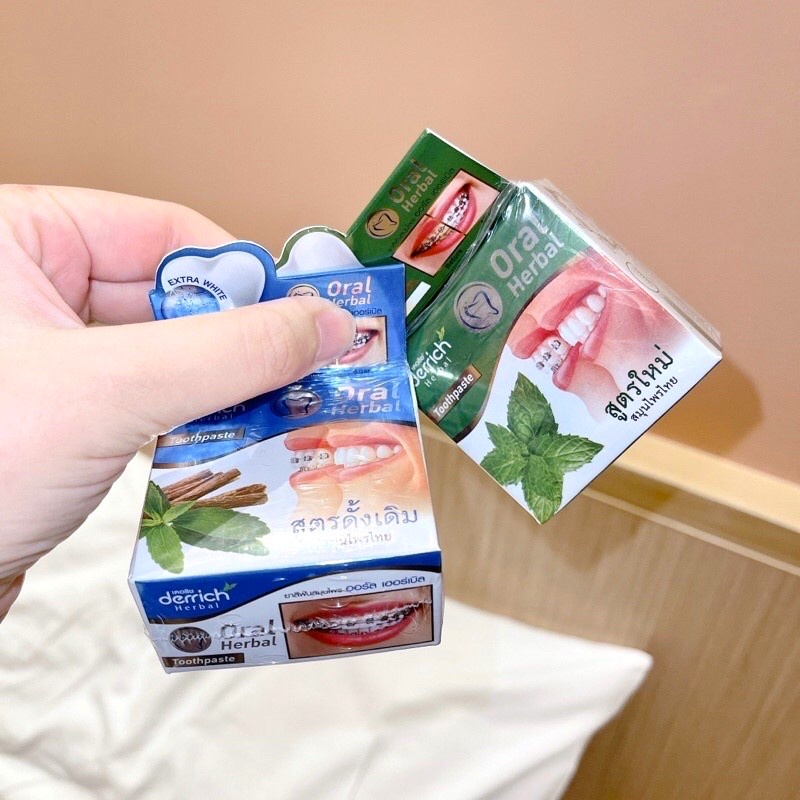 Kem Tẩy Trắng Răng Siêu Cấp Derrich Oral Herbal Thái Lan