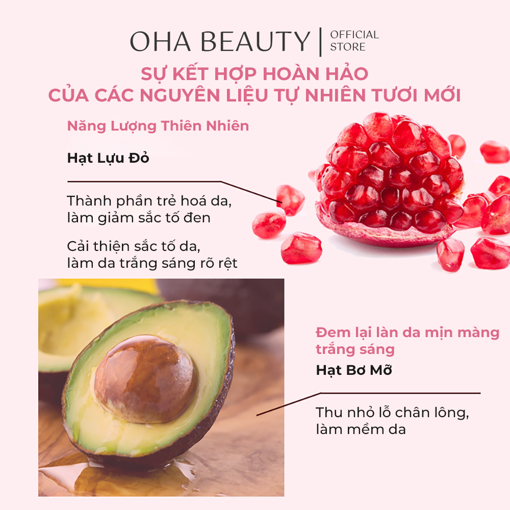 Tẩy Tế Bào Chết RONGYAO Hương Lựu Đỏ 200gr Dưỡng Ẩm Toàn Thân Giúp Da Sáng Mịn BS-0801