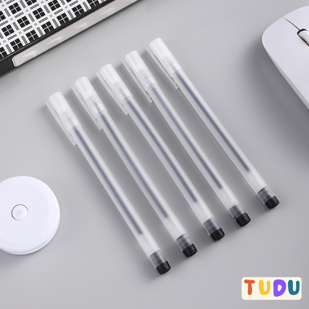 Bút gel bút bi nước văn phòng ngòi kim nhỏ 0,5mm 3 màu dánh cho học sinh, văn phòng bản đẹp chuẩn, Gel ra đều mực