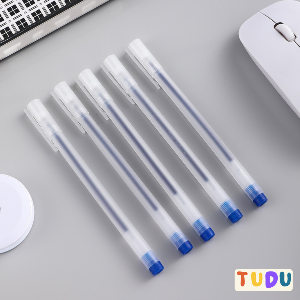 Bút gel bút bi nước văn phòng ngòi kim nhỏ 0,5mm 3 màu dánh cho học sinh, văn phòng bản đẹp chuẩn, Gel ra đều mực