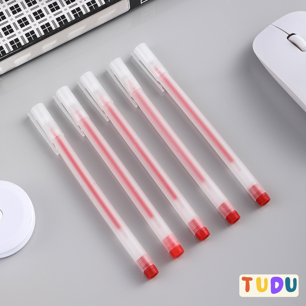 Bút gel bút bi nước văn phòng ngòi kim nhỏ 0,5mm 3 màu dánh cho học sinh, văn phòng bản đẹp chuẩn, Gel ra đều mực