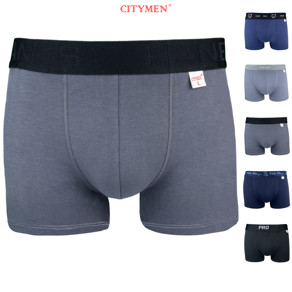 Combo 4 Quần Lót Nam Boxer Nhiều Lưng Hiệu CITYMEN Vải Cotton Co Dãn 4 Chiều Cao Cấp, Sịp Nam - CTSP-MULTIBC