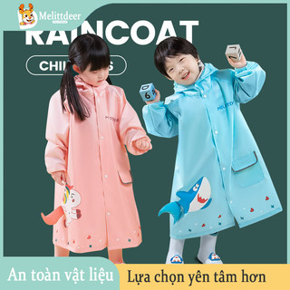 🔥có hàng sẵn🔥 áo mưa cho bé Melittdeer Thiết kế khủng long dễ thương,Nhựa An Toàn Sức Khỏe, Không Thấm Nước